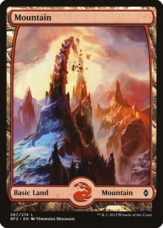 Magic | Mountain (267) (Full Art) [Battle for Zendikar] | The Nerd Merchant