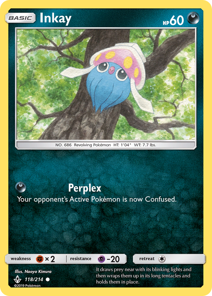 Pokemon | Inkay (118/214) [Sun & Moon: Unbroken Bonds] | The Nerd Merchant