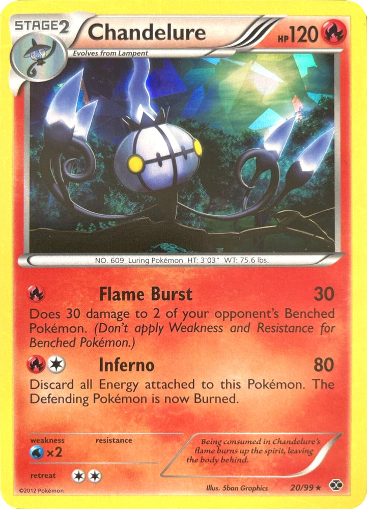 Pokemon | Chandelure (20/99) (Cracked Ice Holo) [Black & White: Next Destinies] | The Nerd Merchant