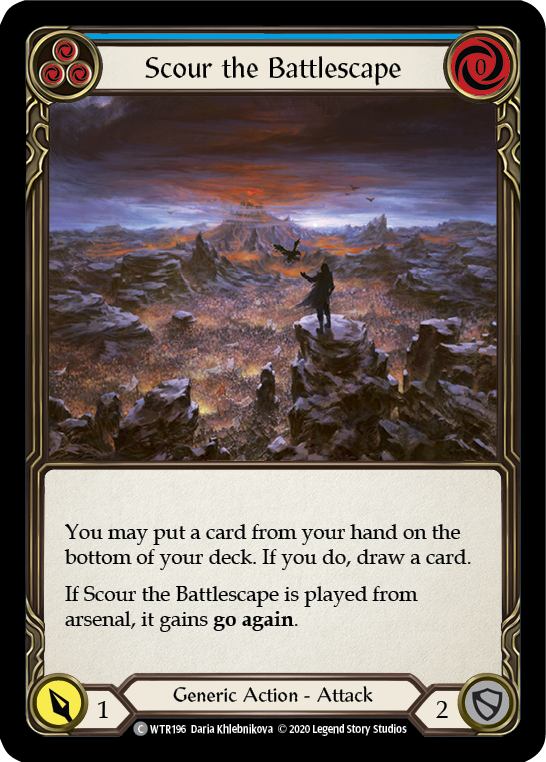 Flesh and Blood TCG | Scour the Battlescape (Blue) [U-WTR196] (Welcome to Rathe Unlimited)  Unlimited Rainbow Foil | The Nerd Merchant