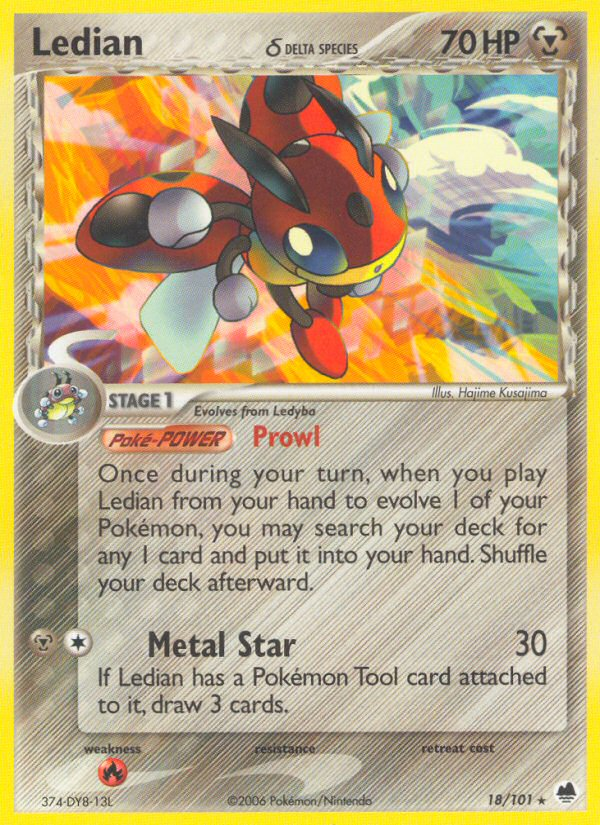 Pokemon | Ledian (18/101) (Delta Species) [EX: Dragon Frontiers] | The Nerd Merchant