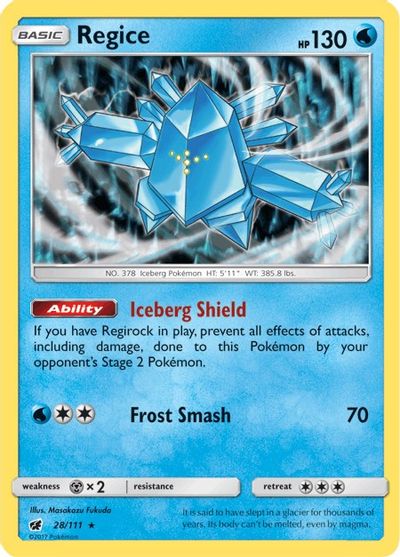 Pokemon | Regice (28/111) [Sun & Moon: Crimson Invasion] | The Nerd Merchant