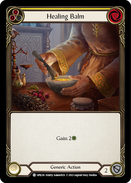 Flesh and Blood TCG | Healing Balm (Yellow) [UPR216] (Uprising)  Rainbow Foil | The Nerd Merchant