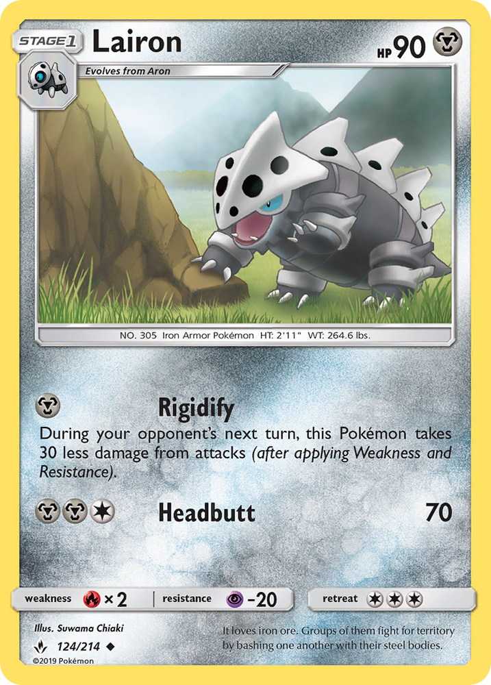 Pokemon | Lairon (124/214) [Sun & Moon: Unbroken Bonds] | The Nerd Merchant