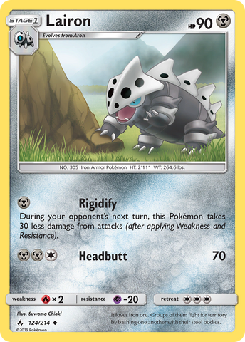 Pokemon | Lairon (124/214) [Sun & Moon: Unbroken Bonds] | The Nerd Merchant