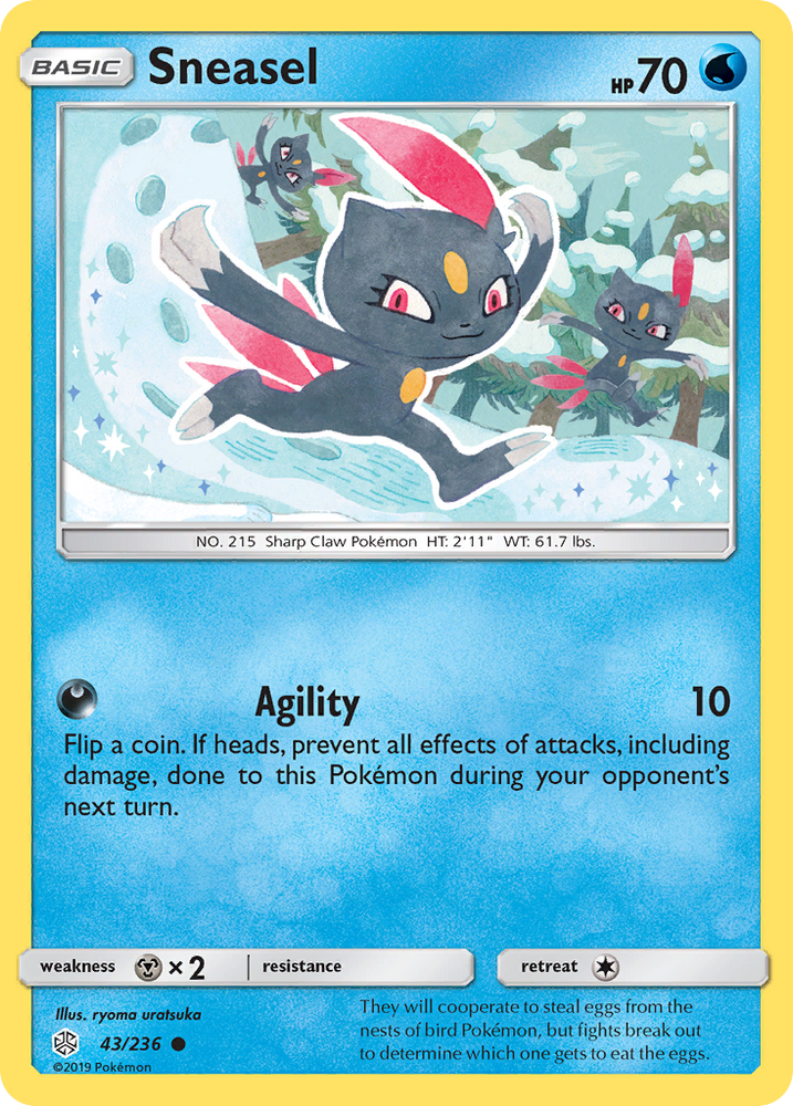 Pokemon| Sneasel (43/236) [Sun & Moon: Cosmic Eclipse] | The Nerd Merchant