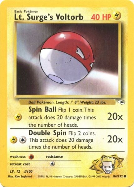 Pokemon | Lt. Surge's Voltorb (84/132) [Gym Heroes Unlimited] | The Nerd Merchant