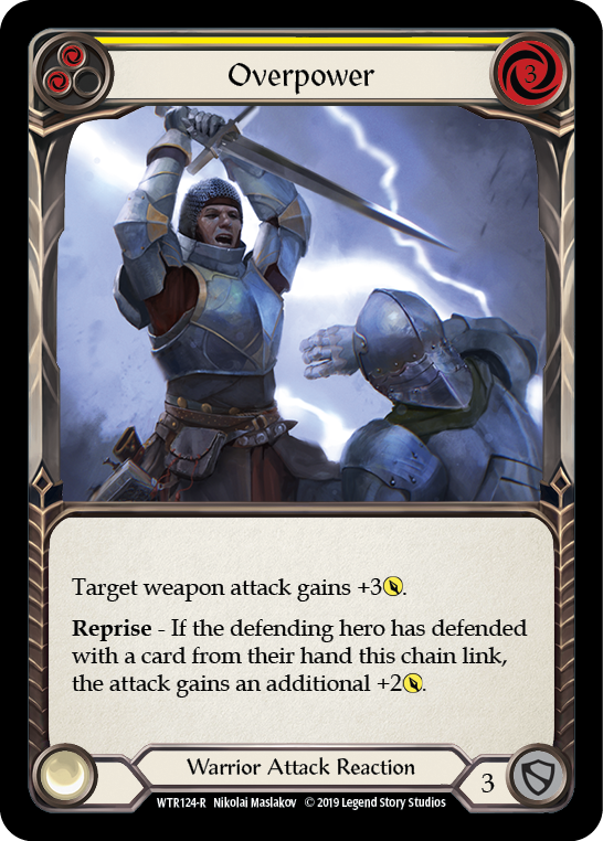 Flesh and Blood TCG | Overpower (Yellow) [WTR124-R] (Welcome to Rathe)  Alpha Print Normal | The Nerd Merchant
