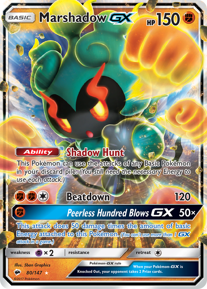 Pokemon | Marshadow GX (80/147) [Sun & Moon: Burning Shadows] | The Nerd Merchant