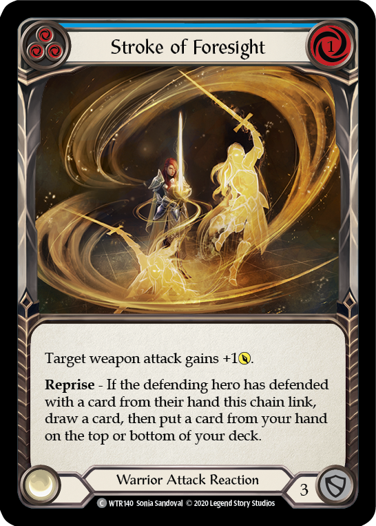 Flesh and Blood TCG | Stroke of Foresight (Blue) [U-WTR140] (Welcome to Rathe Unlimited)  Unlimited Rainbow Foil | The Nerd Merchant