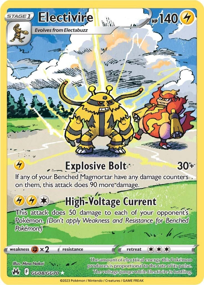 Pokemon | Electivire (GG08/GG70) [Sword & Shield: Crown Zenith] | The Nerd Merchant
