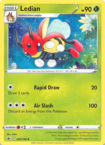 Pokemon | Ledian (005/198) [Sword & Shield: Chilling Reign] | The Nerd Merchant
