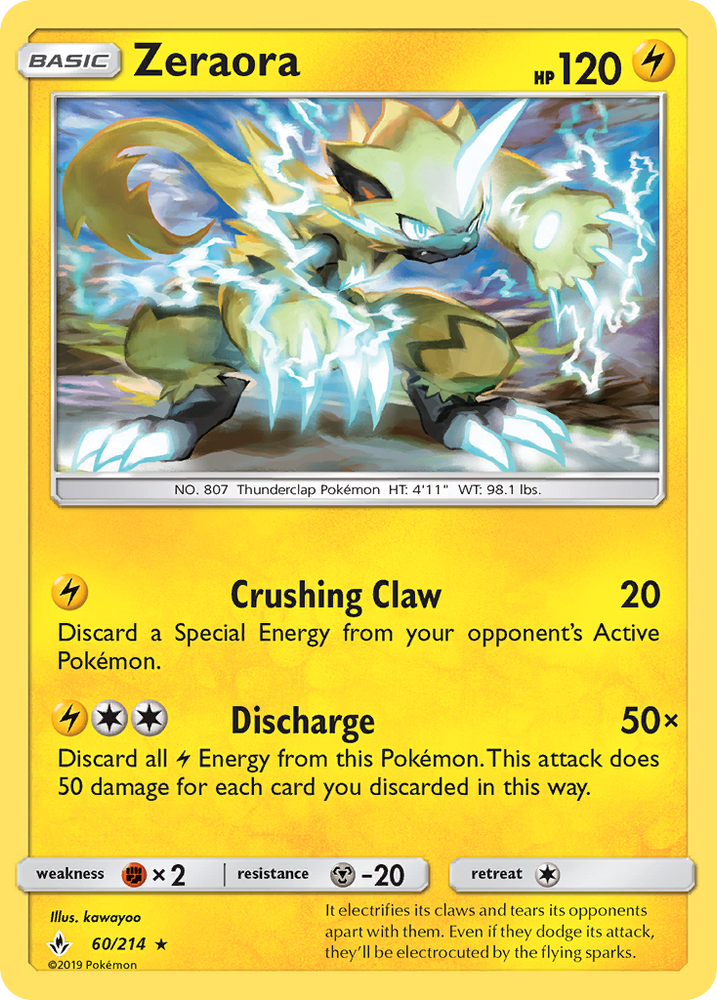 Pokemon | Zeraora (60/214) [Sun & Moon: Unbroken Bonds] | The Nerd Merchant