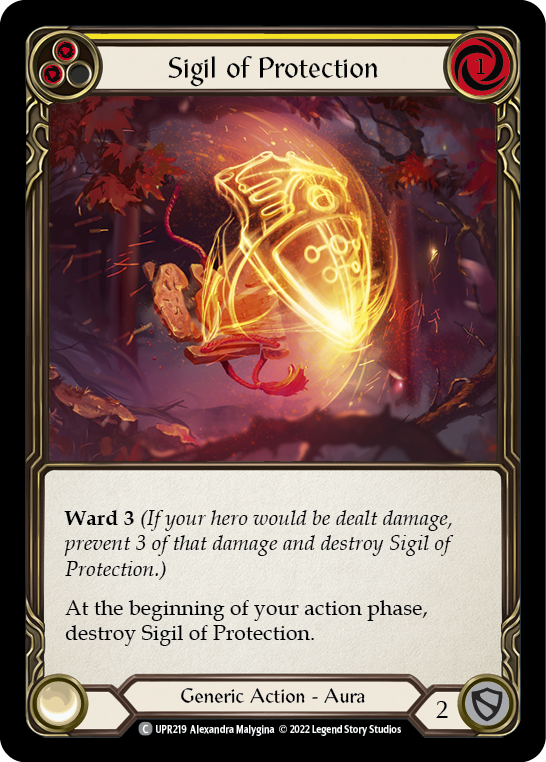 Flesh and Blood TCG | Sigil of Protection (Yellow) [UPR219] (Uprising)  Rainbow Foil | The Nerd Merchant