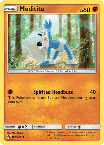 Pokemon | Meditite (109/236) [Sun & Moon: Unified Minds] | The Nerd Merchant