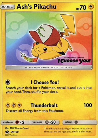 Pokemon | Ash's Pikachu (SM108) [Sun & Moon: Black Star Promos] | The Nerd Merchant