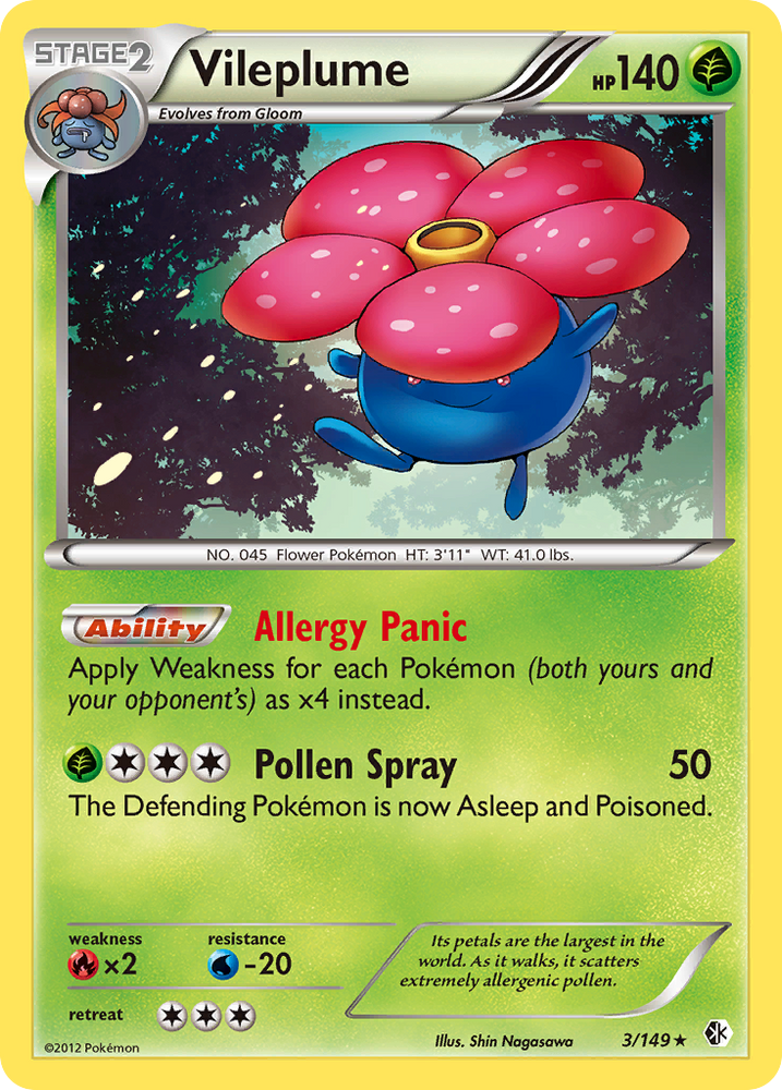 Pokemon | Vileplume (3/149) [Black & White: Boundaries Crossed] | The Nerd Merchant
