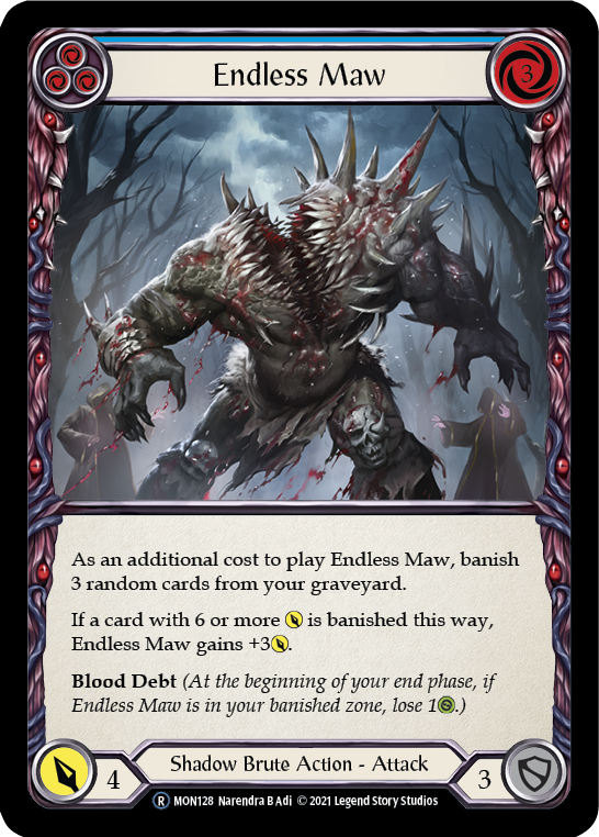 Flesh and Blood TCG | Endless Maw (Blue) [U-MON128-RF] (Monarch Unlimited)  Unlimited Rainbow Foil | The Nerd Merchant