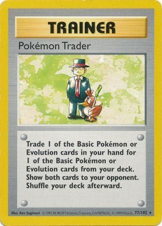 Pokemon | Pokemon Trader (77/102) [Base Set Shadowless Unlimited] | The Nerd Merchant