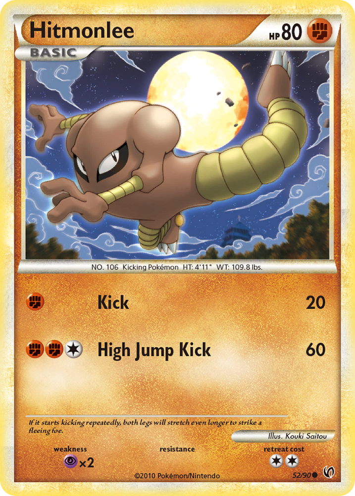 Pokemon | Hitmonlee (52/90) [HeartGold & SoulSilver: Undaunted] | The Nerd Merchant