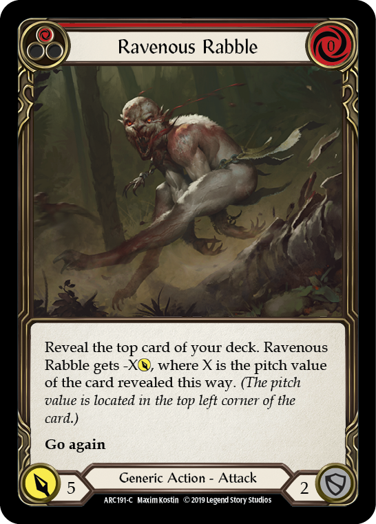 Flesh and Blood TCG | Ravenous Rabble (Red) [ARC191-C] (Arcane Rising)  1st Edition Normal | The Nerd Merchant