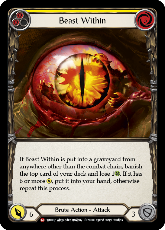 Flesh and Blood TCG | Beast Within [CRU007] (Crucible of War)  1st Edition Normal | The Nerd Merchant