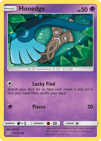 Pokemon | Honedge (92/236) [Sun & Moon: Unified Minds] | The Nerd Merchant