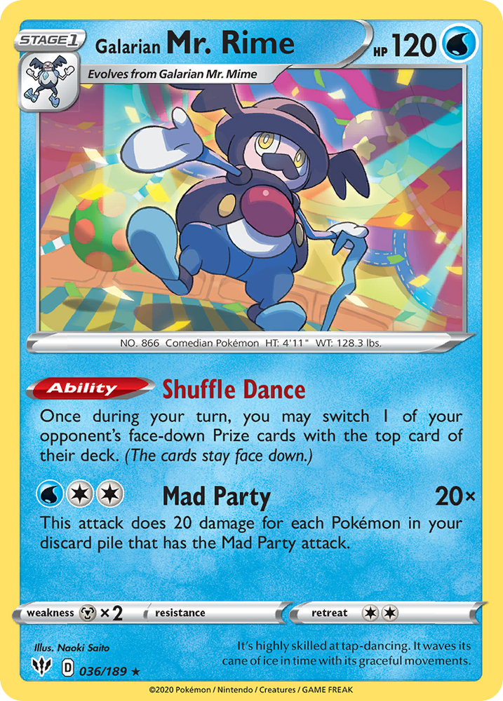 Pokemon | Galarian Mr. Rime (036/189) [Sword & Shield: Darkness Ablaze] | The Nerd Merchant