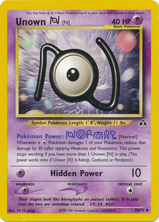 Pokemon | Unown [N] (50/75) [Neo Discovery Unlimited] | The Nerd Merchant
