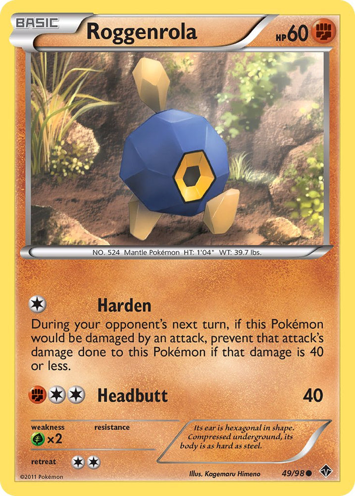 Pokemon | Roggenrola (49/98) (Cracked Ice Holo) (Blister Exclusive) [Black & White: Emerging Powers] | The Nerd Merchant