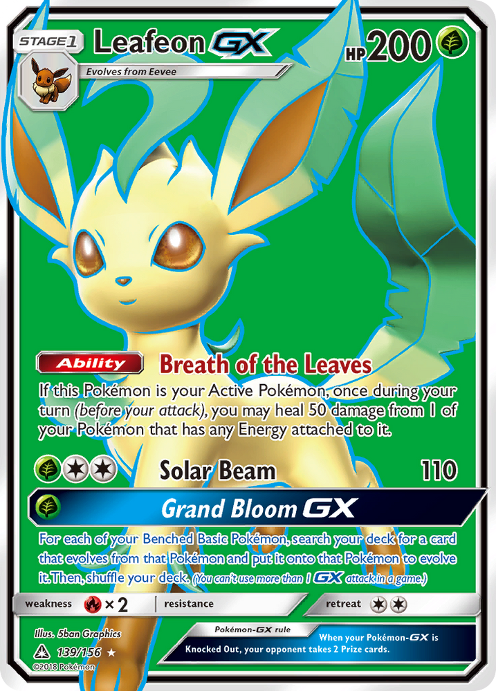 Pokemon | Leafeon GX (139/156) [Sun & Moon: Ultra Prism] | The Nerd Merchant