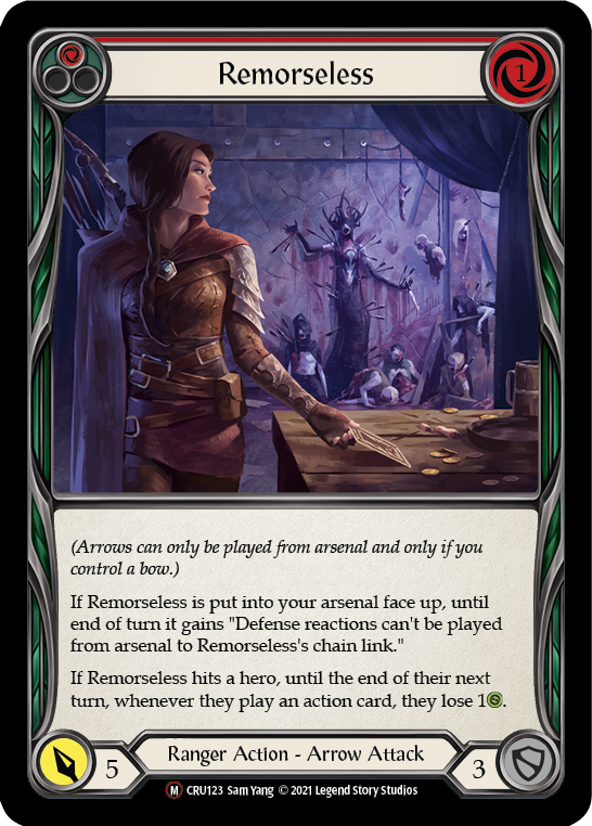 Flesh and Blood TCG | Remorseless [U-CRU123] (Crucible of War Unlimited)  Unlimited Rainbow Foil | The Nerd Merchant