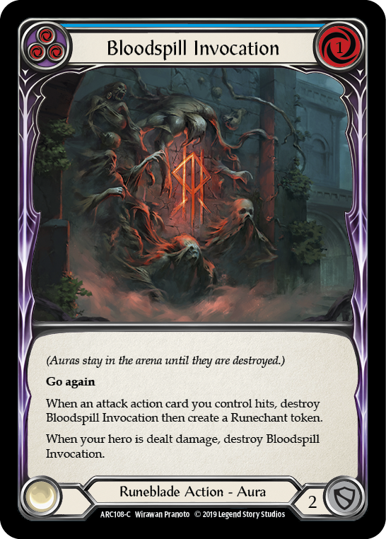 Flesh and Blood TCG | Bloodspill Invocation (Blue) [ARC108-C] (Arcane Rising)  1st Edition Rainbow Foil | The Nerd Merchant