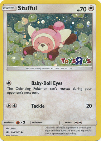 Pokemon | Stufful (110/147) (Toys R Us Promo) [Sun & Moon: Burning Shadows] | The Nerd Merchant