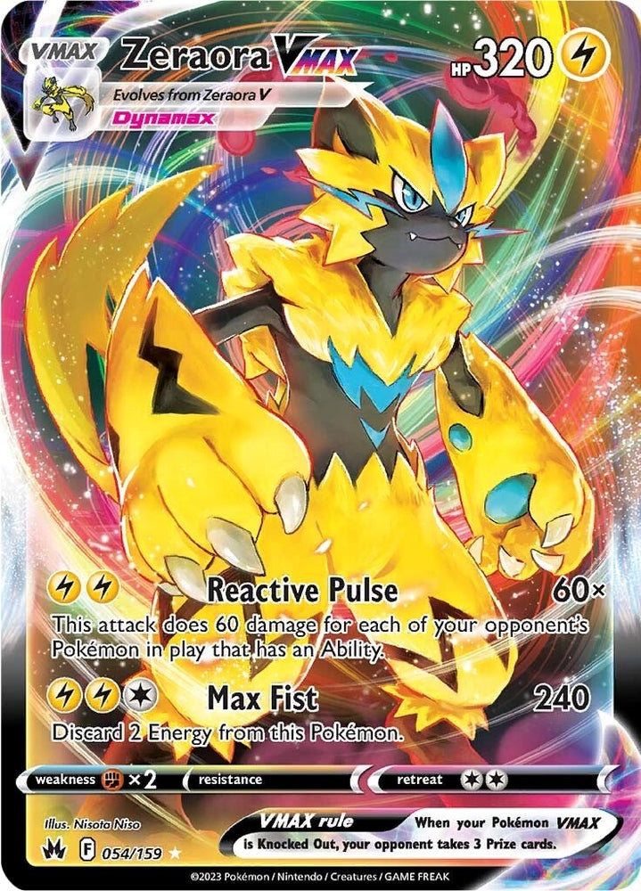 Pokemon | Zeraora VMAX (054/159) [Sword & Shield: Crown Zenith] | The Nerd Merchant