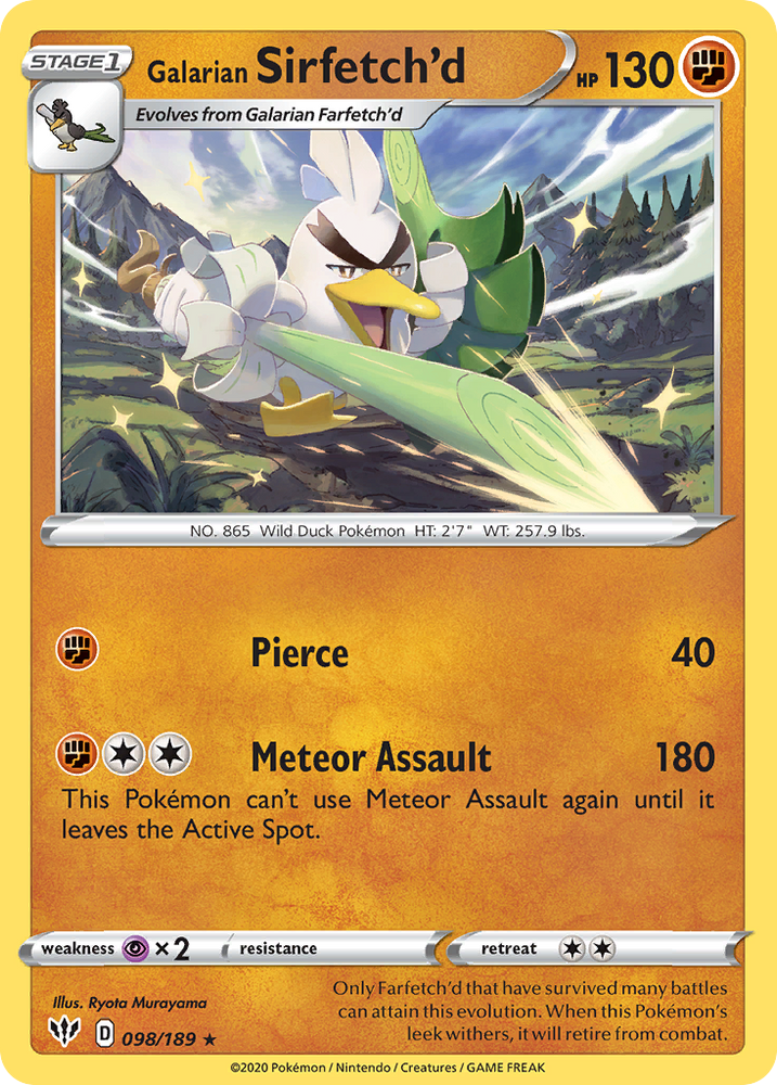 Pokemon | Galarian Sirfetch'd (098/189) [Sword & Shield: Darkness Ablaze] | The Nerd Merchant
