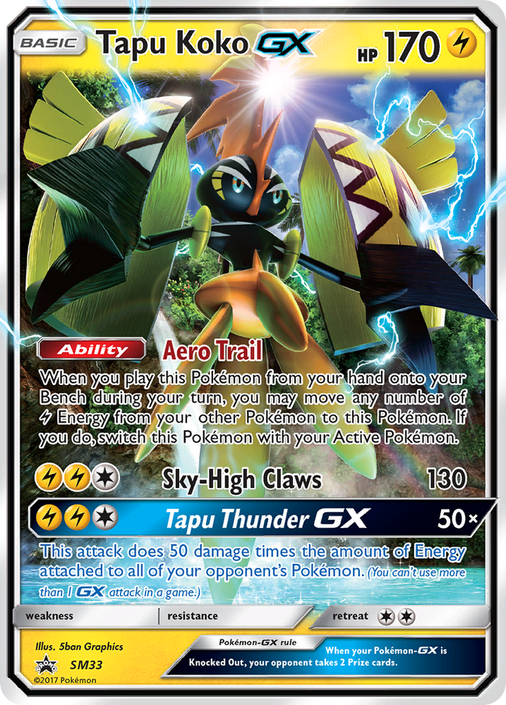 Pokemon | Tapu Koko GX (SM33) [Sun & Moon: Black Star Promos] | The Nerd Merchant