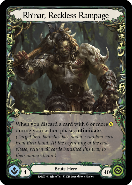 Flesh and Blood TCG | Rhinar, Reckless Rampage [RNR001-C] (Rhinar Hero Deck)  1st Edition Normal | The Nerd Merchant