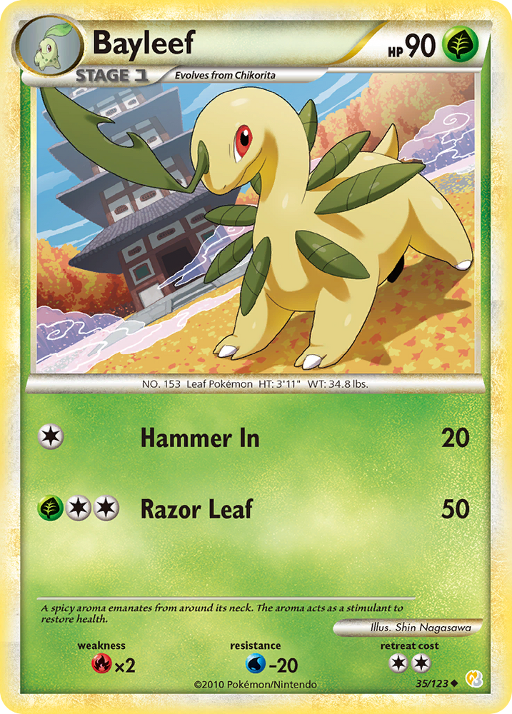Pokemon | Bayleef (35/123) [HeartGold & SoulSilver: Base Set] | The Nerd Merchant