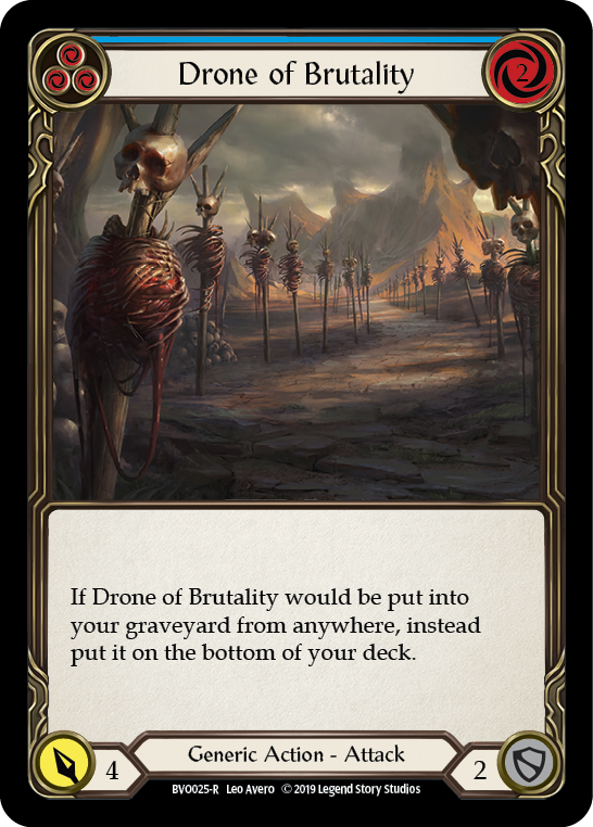 Flesh and Blood TCG | Drone of Brutality (Blue) [BVO025-R] (Bravo Hero Deck)  1st Edition Normal | The Nerd Merchant