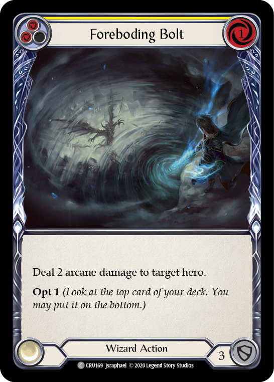 Flesh and Blood TCG | Foreboding Bolt (Yellow) [CRU169] (Crucible of War)  1st Edition Normal | The Nerd Merchant
