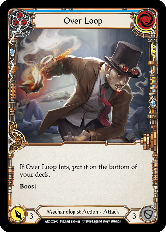 Flesh and Blood TCG | Over Loop (Blue) [ARC022-C] (Arcane Rising)  1st Edition Rainbow Foil | The Nerd Merchant