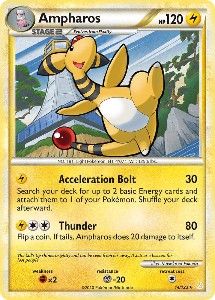Pokemon | Ampharos (14/123) [HeartGold & SoulSilver: Base Set] | The Nerd Merchant