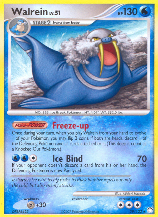 Pokemon | Walrein (39/123) [Diamond & Pearl: Mysterious Treasures] | The Nerd Merchant