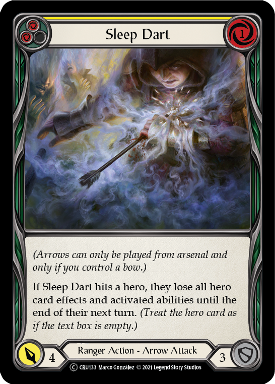 Flesh and Blood TCG | Sleep Dart (Yellow) [U-CRU133] (Crucible of War Unlimited)  Unlimited Rainbow Foil | The Nerd Merchant