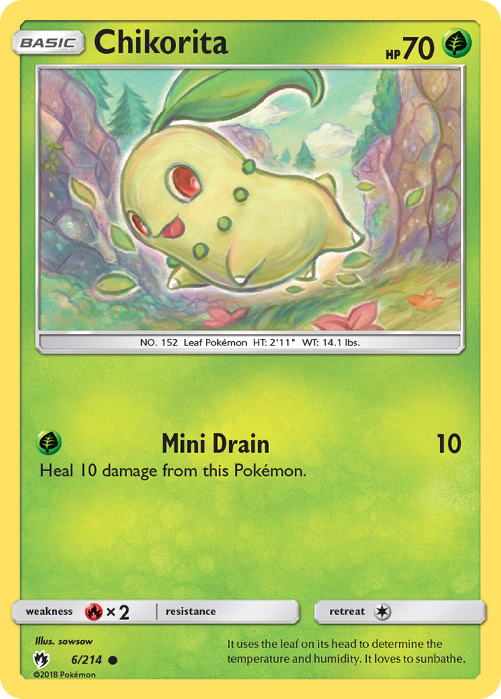 Pokemon | Chikorita (6/214) [Sun & Moon: Lost Thunder] | The Nerd Merchant