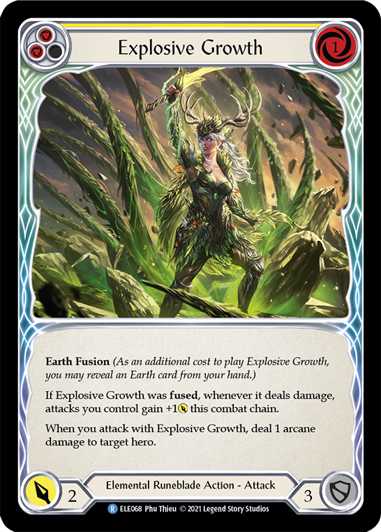 Flesh and Blood TCG | Explosive Growth (Yellow) [ELE068] (Tales of Aria)  1st Edition Rainbow Foil | The Nerd Merchant