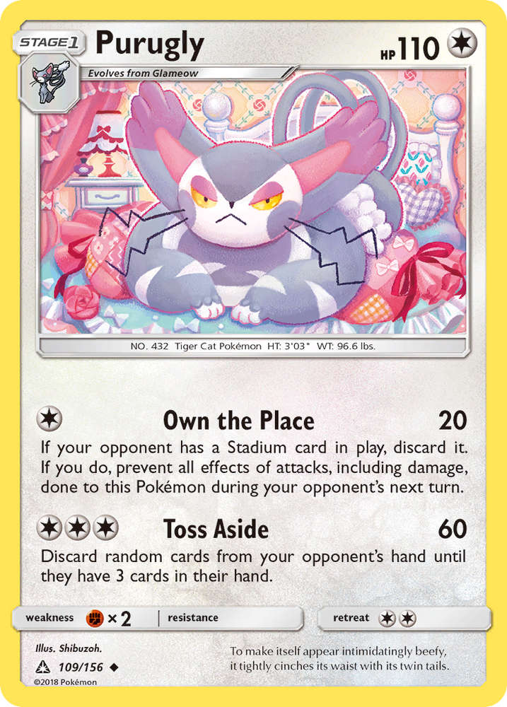 Pokemon | Purugly (109/156) [Sun & Moon: Ultra Prism] | The Nerd Merchant