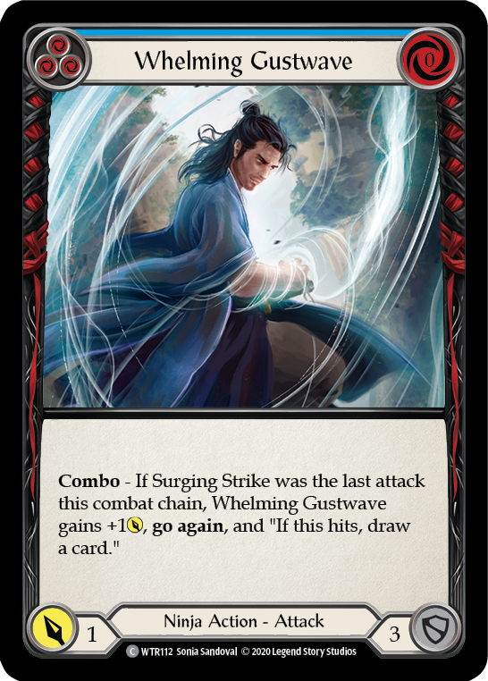 Flesh and Blood TCG | Whelming Gustwave (Blue) [U-WTR112] (Welcome to Rathe Unlimited)  Unlimited Rainbow Foil | The Nerd Merchant