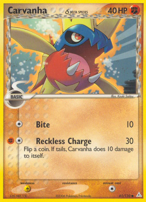Pokemon | Carvanha (61/110) (Delta Species) [EX: Holon Phantoms] | The Nerd Merchant